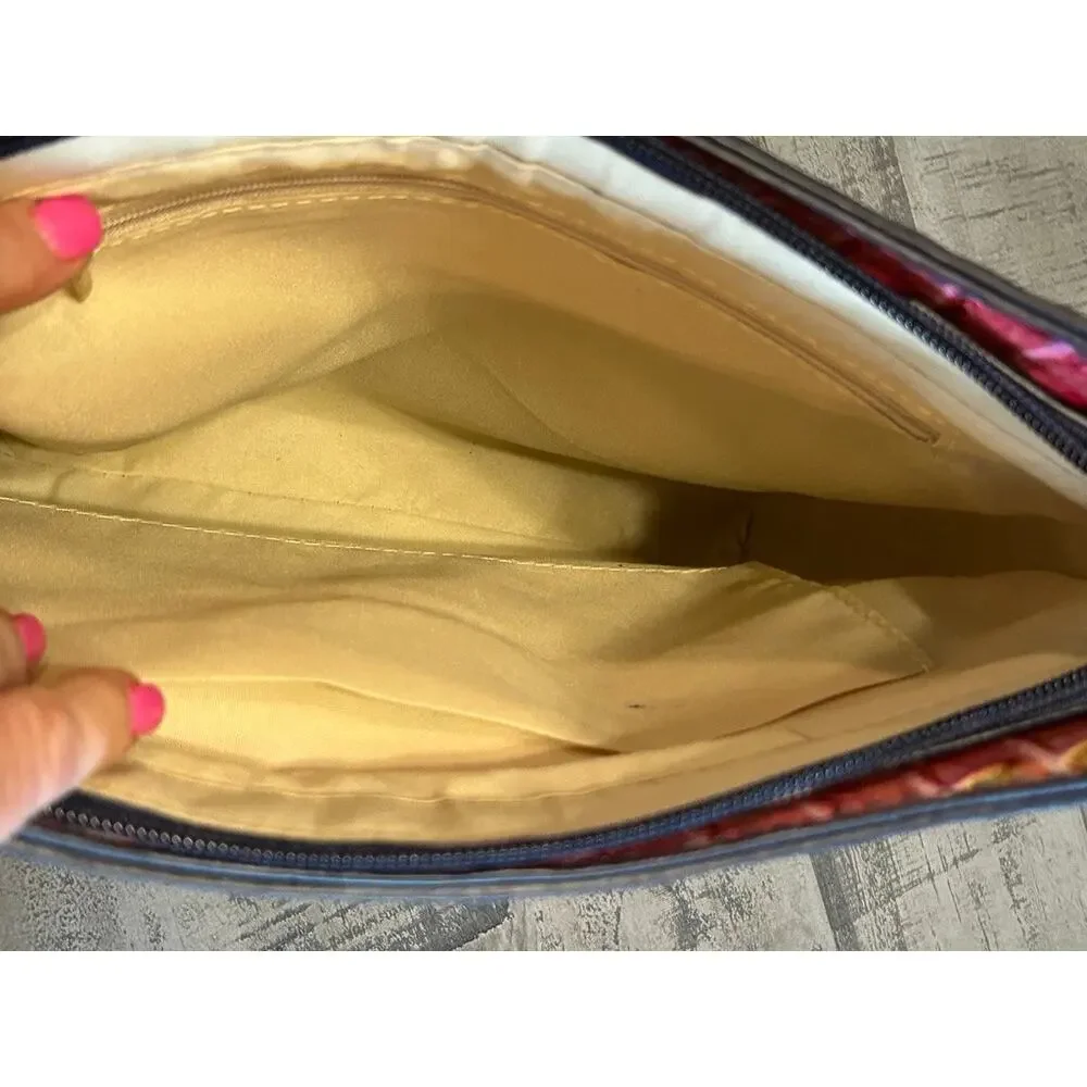 Gradient Rainbow Faux Crocodile Crossbody Bag & Coin Purse Set Ombre Vegan EUC
